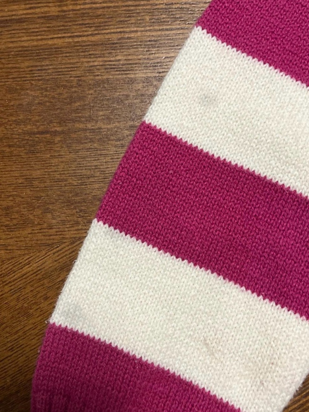 Aeropostale Pink and White Striped V-Neck Hooded Sweater - Picture 3 of 5